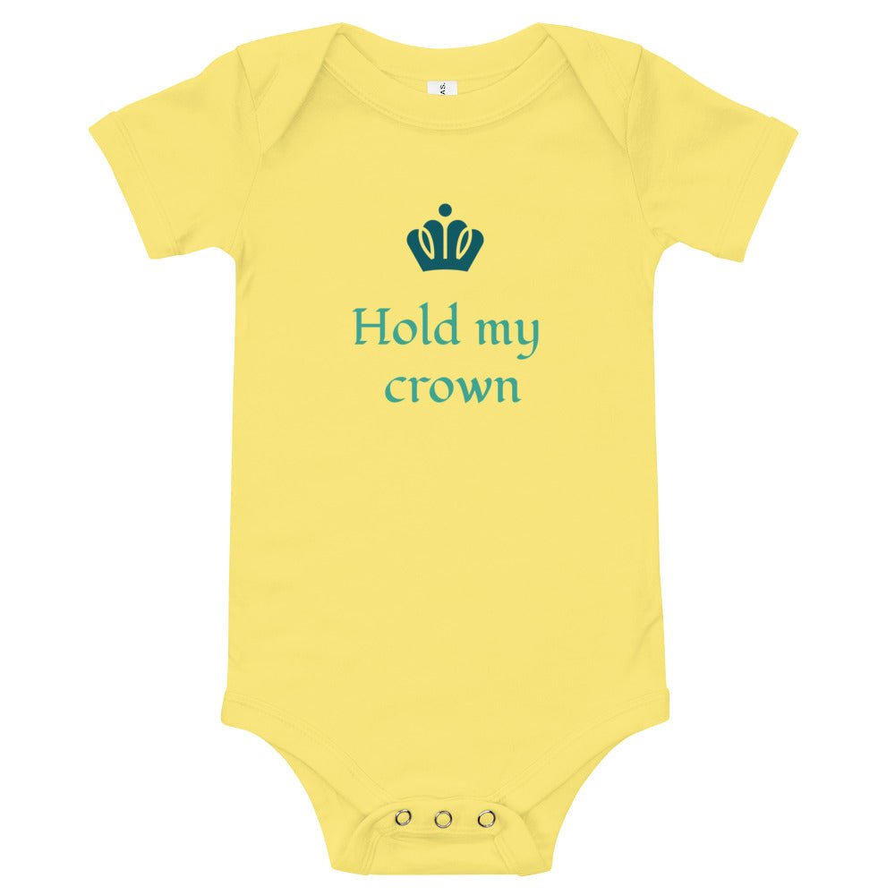 Baby T-shirt Bodysuit in Hold My Crown - fussforward
