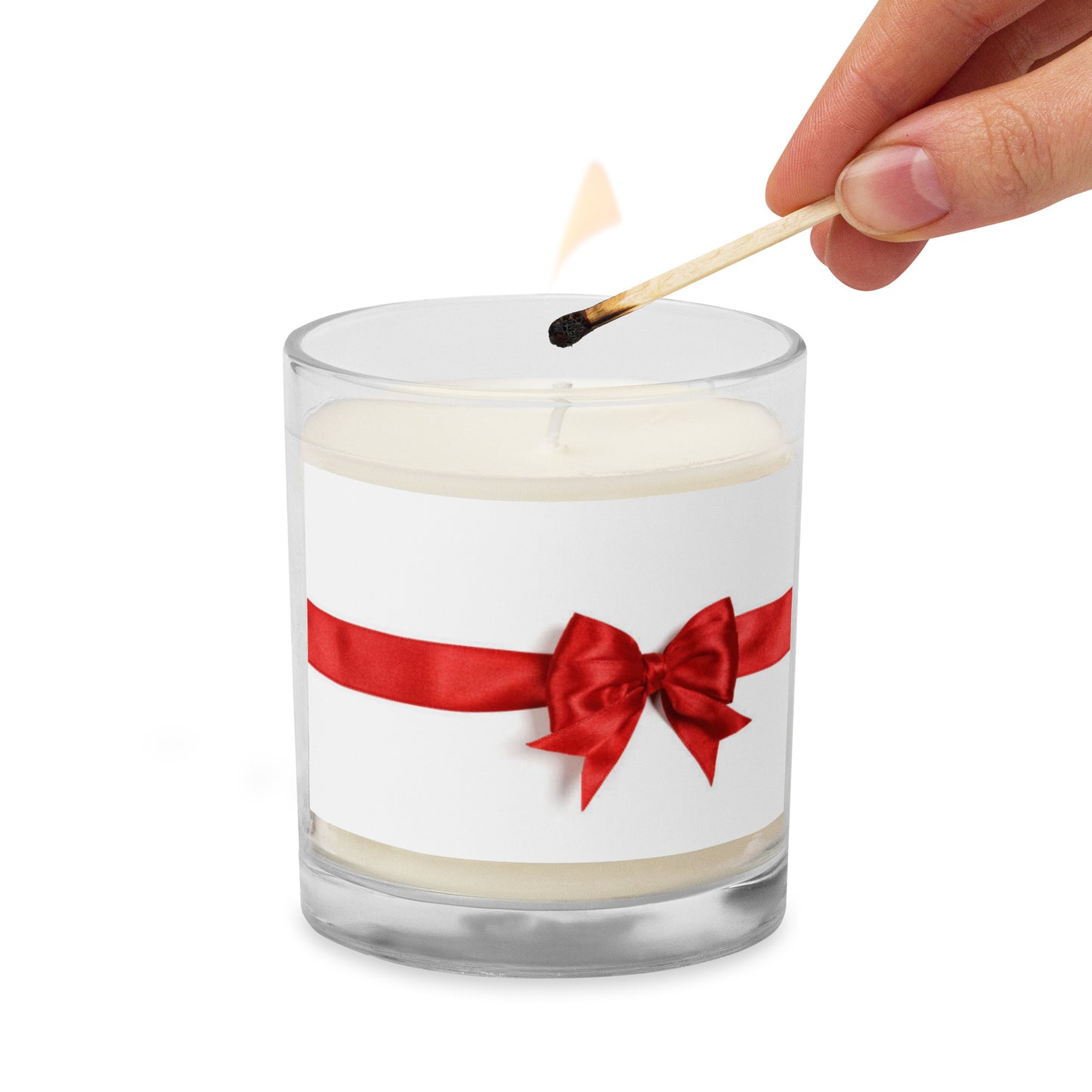 Holiday Candle Gift in Red Bow