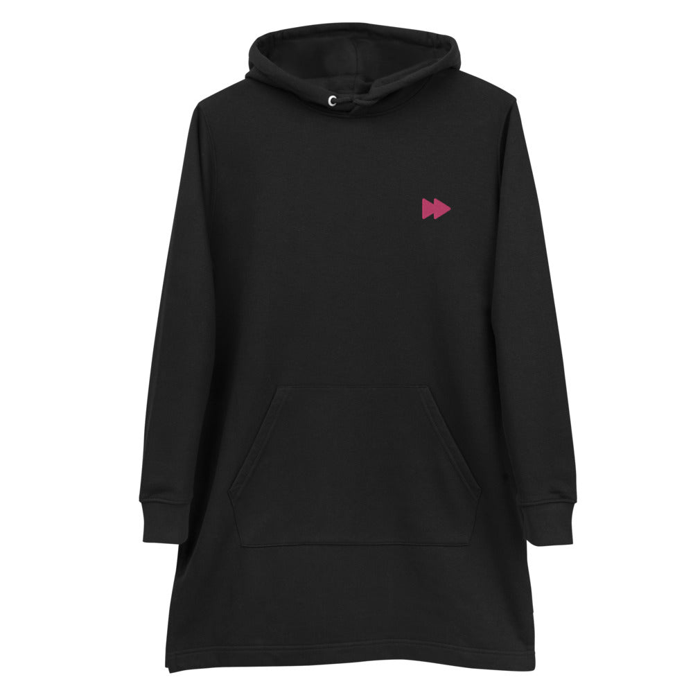 Women Eco Sweatshirt Hoodie Top Dress in Black Design