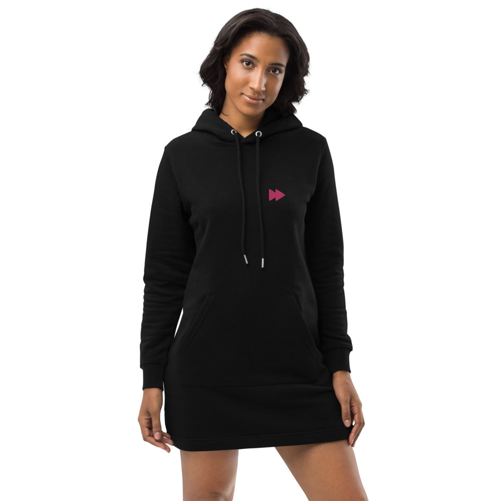 Women Eco Sweatshirt Hoodie Top Dress in Black Design