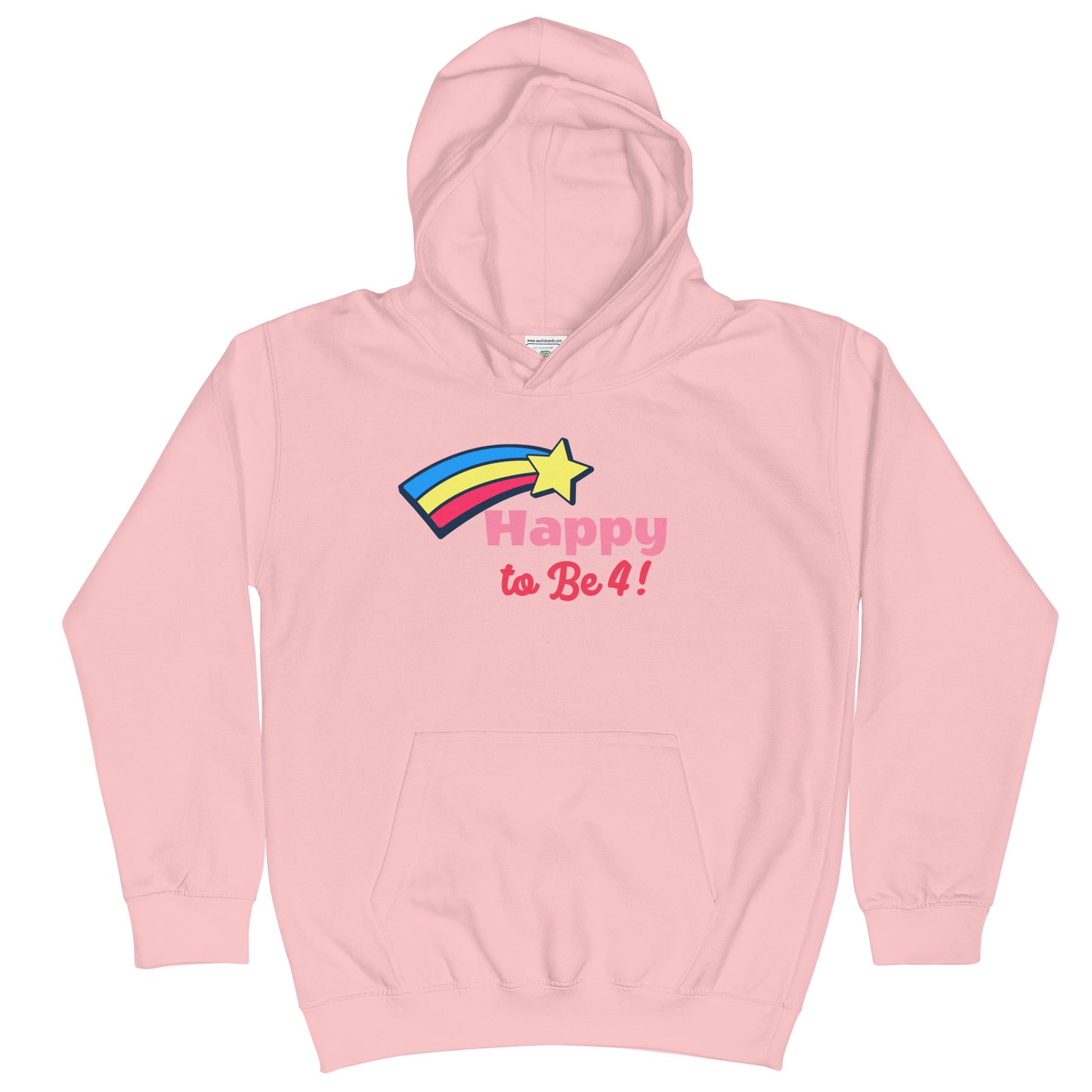 Kids Personalized Graphic Customized Birthday Gift Hoodie Select Age Happy To Be 4-13 Years!