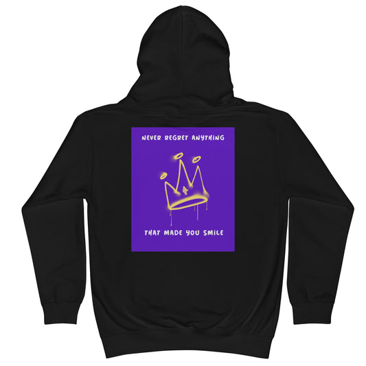 Kids Graphic Hoodie In never Regret Anything that made you Smile