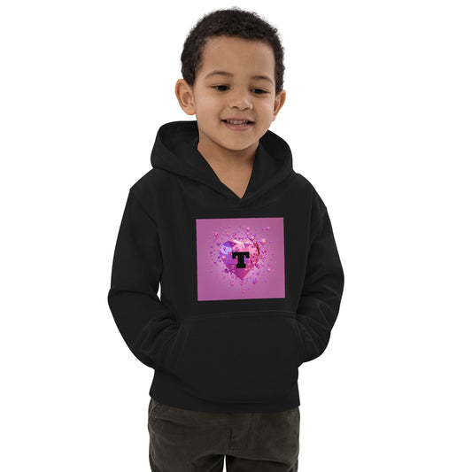 Kids Custom Personalized Monogram Hoodie in Pink Heart