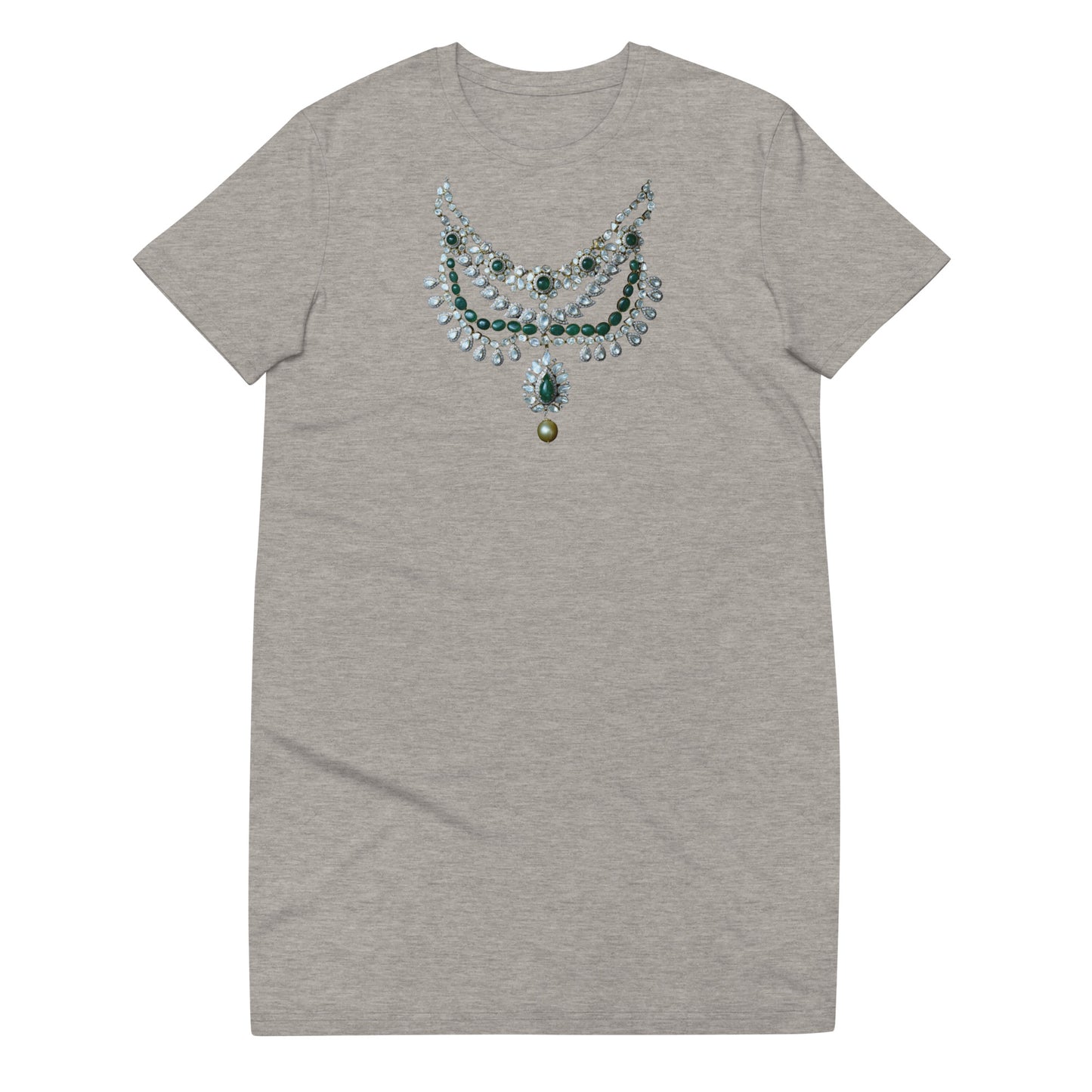Women's Eco Organic Cotton T-shirt Top Dress with Necklace