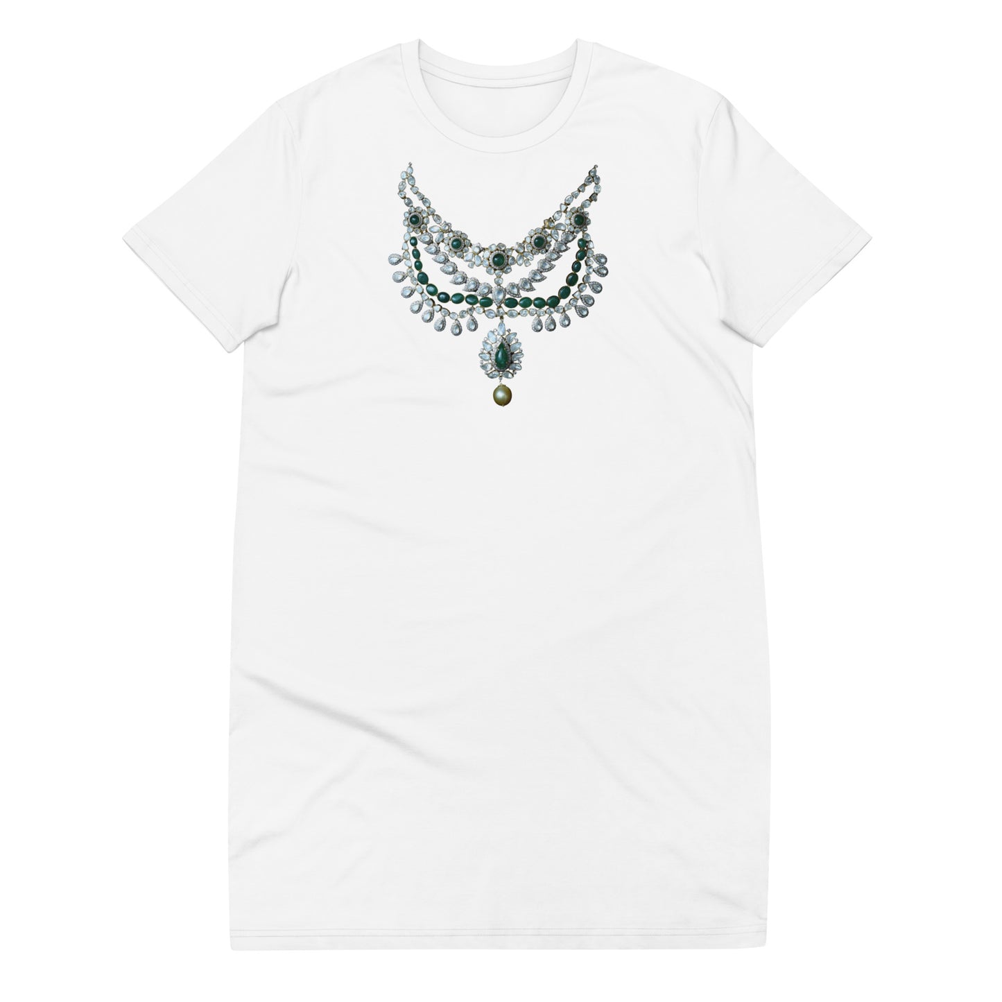 Women's Eco Organic Cotton T-shirt Top Dress with Necklace