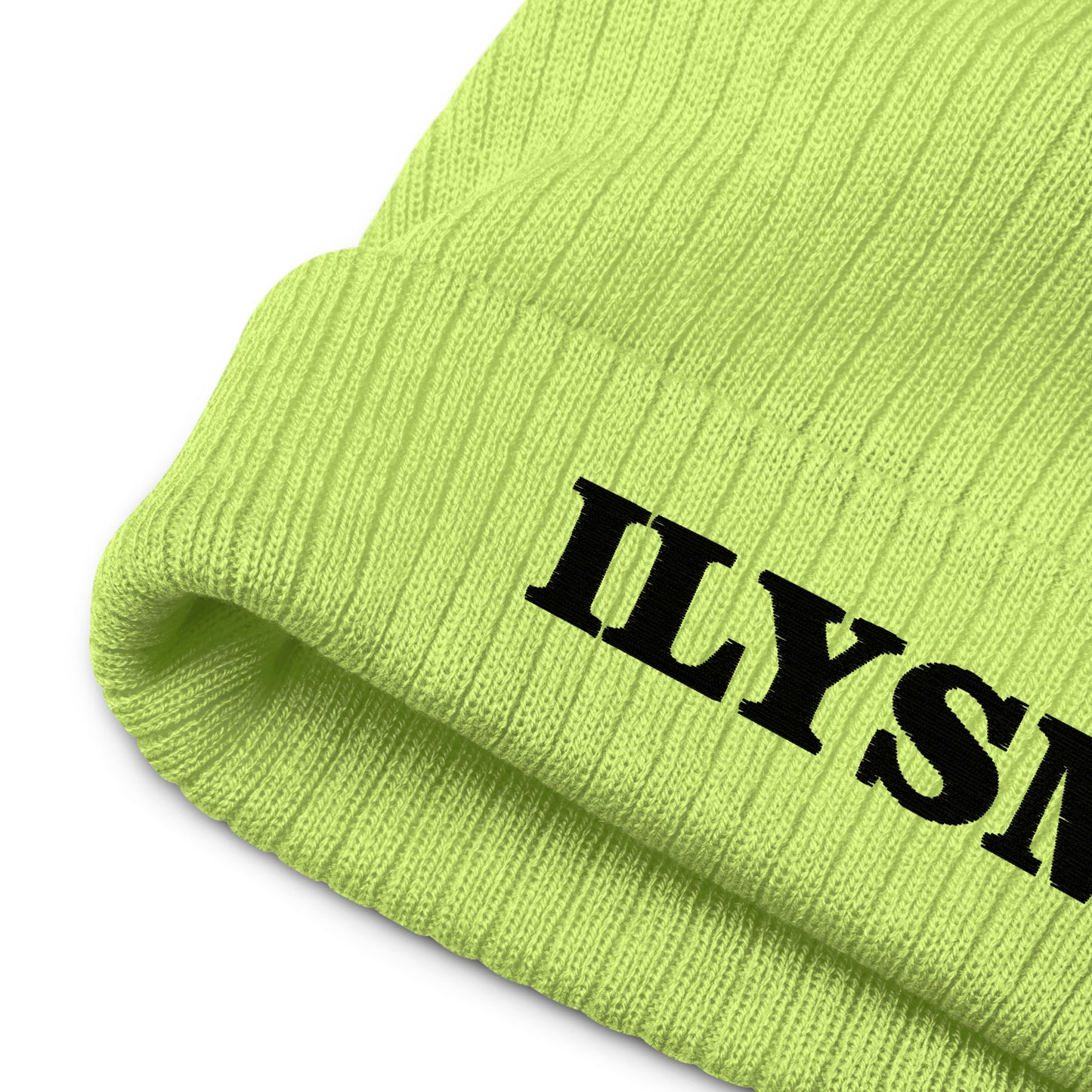 Embroidered Eco Beanie in ILYSM.
