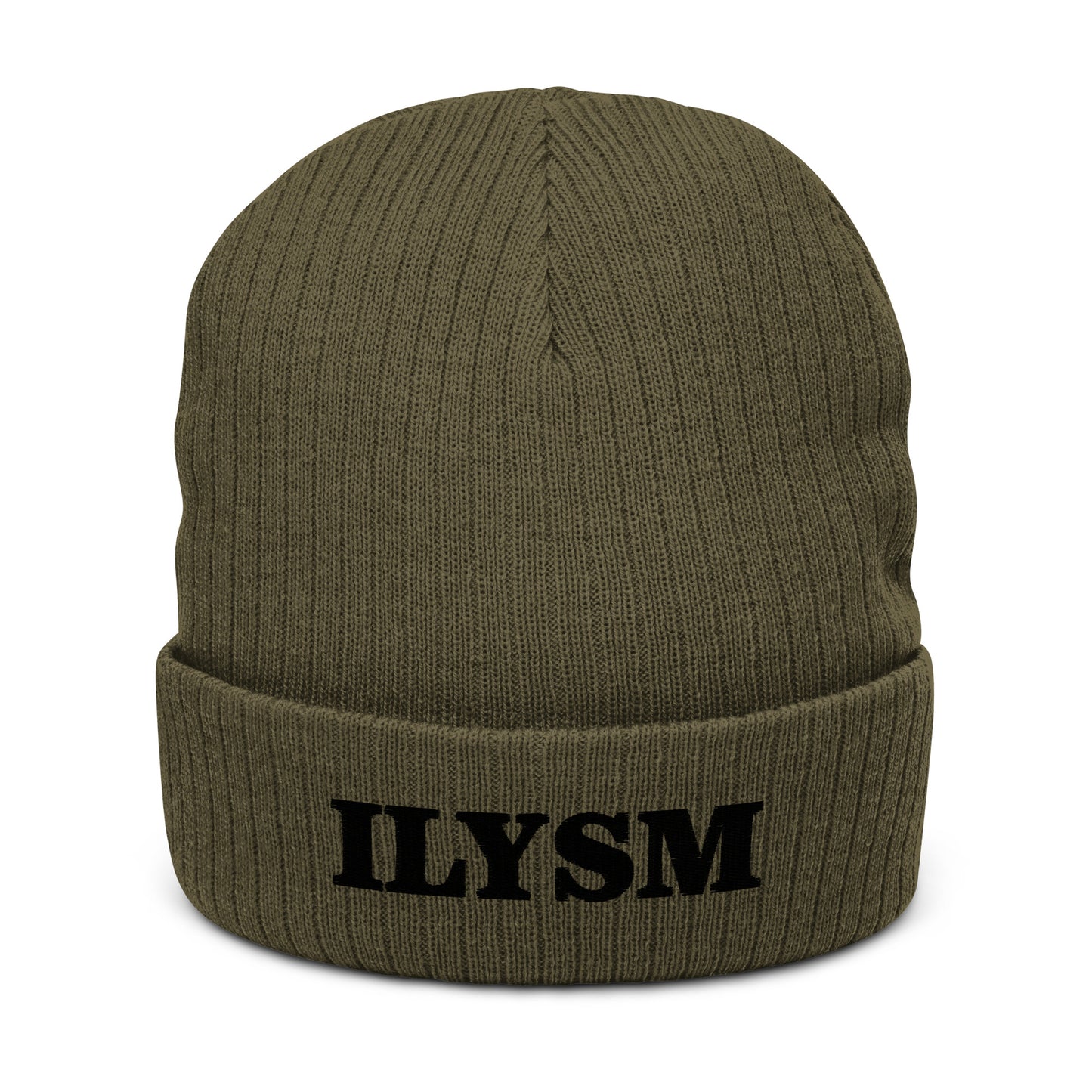 Embroidered Eco Beanie in ILYSM.