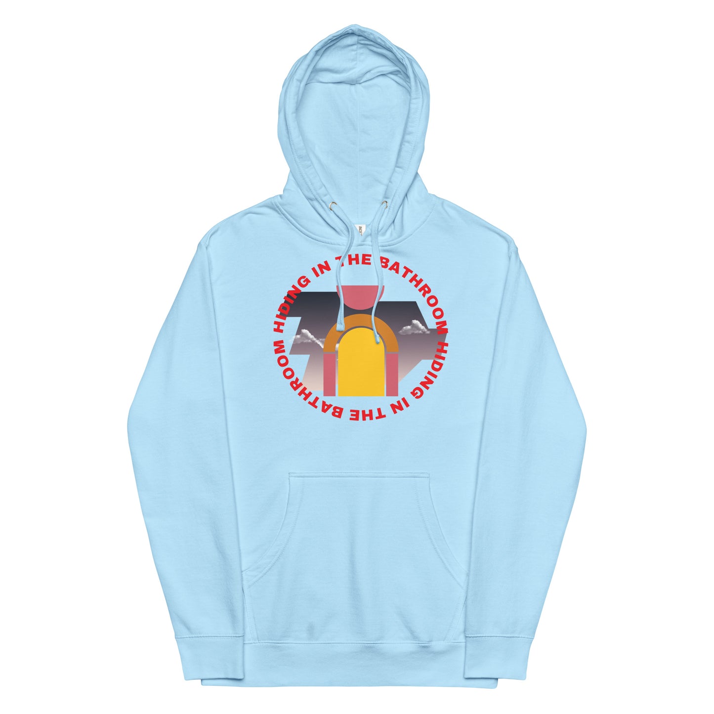 Unisex Graphic Hoodie In Hiding in The Bathroom Design