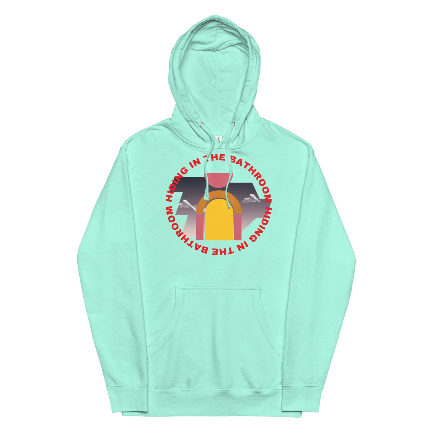 Unisex Graphic Hoodie In Hiding in The Bathroom Design