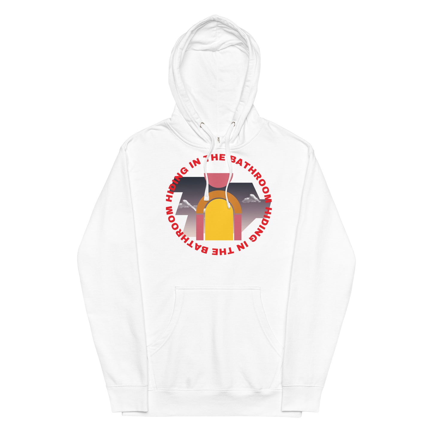 Unisex Graphic Hoodie In Hiding in The Bathroom Design