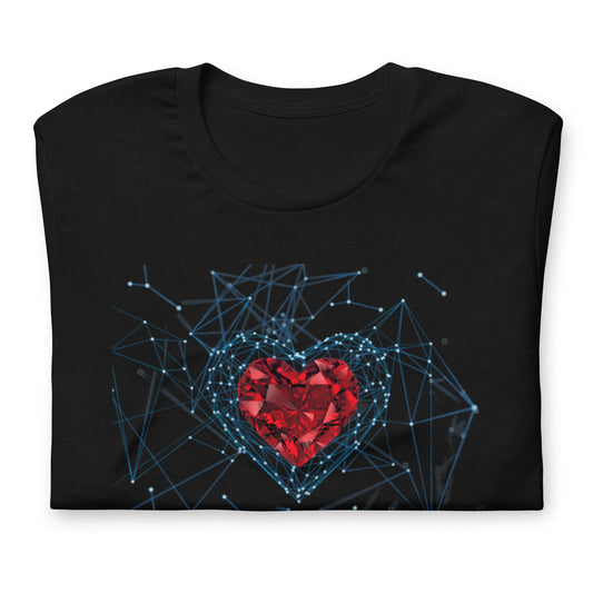 Unisex Graphic T-shirt Tee In Heart Diamond Design