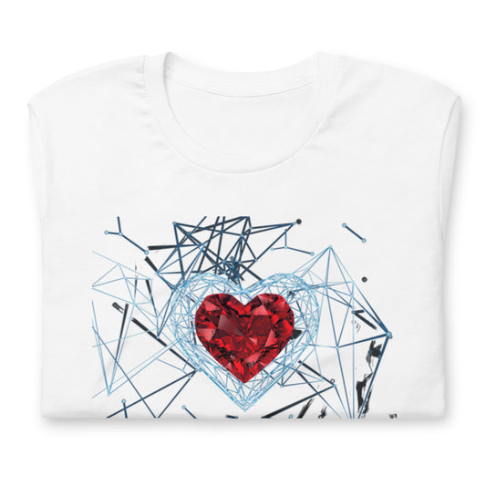 Unisex Graphic T-shirt Tee In Heart Diamond Design