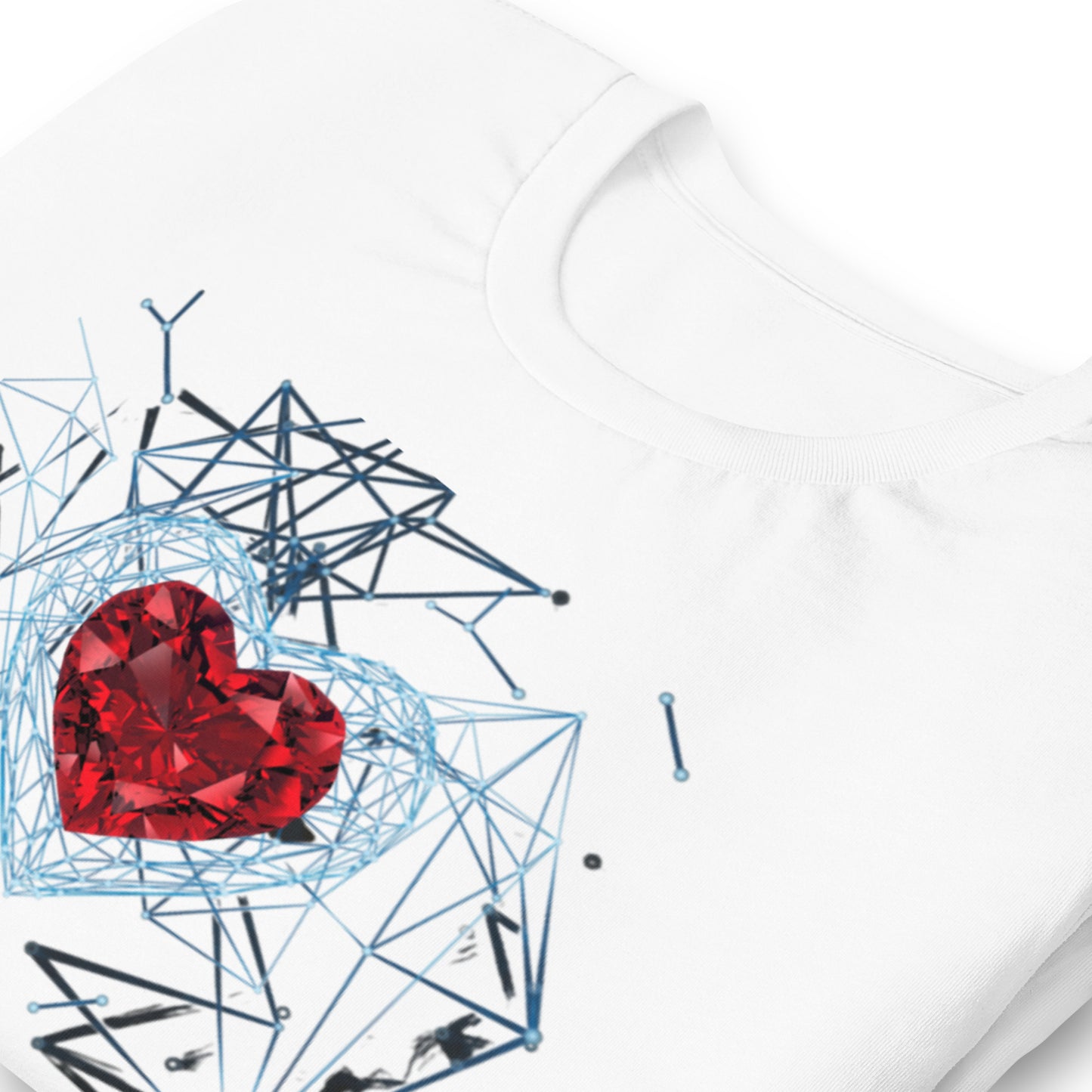 Unisex Graphic T-shirt Tee In Heart Diamond Design