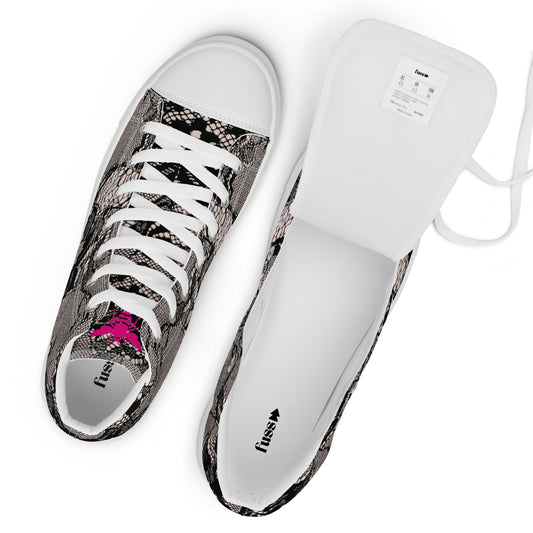 Women’s High Top Canvas Shoes In Lace