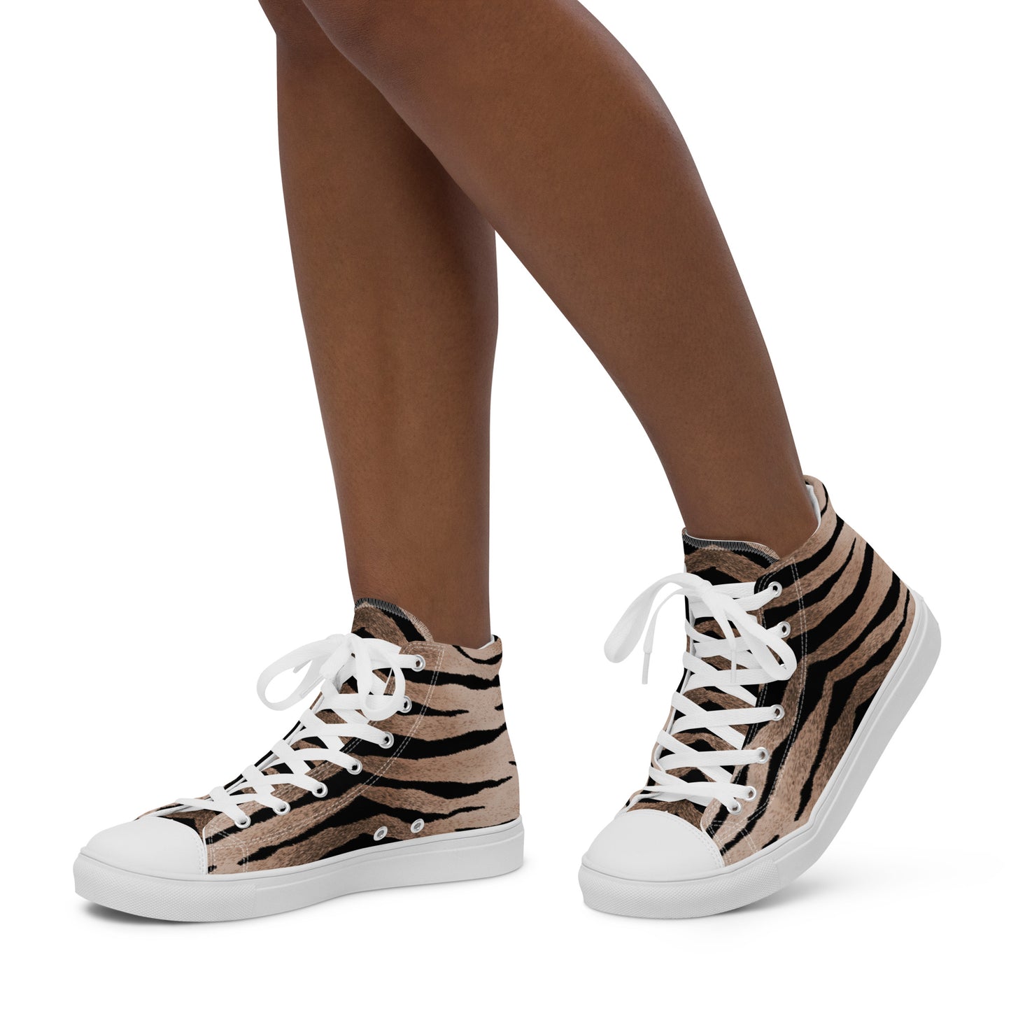 Women High Top Canvas Sneaker Shoe In Tiger Design
