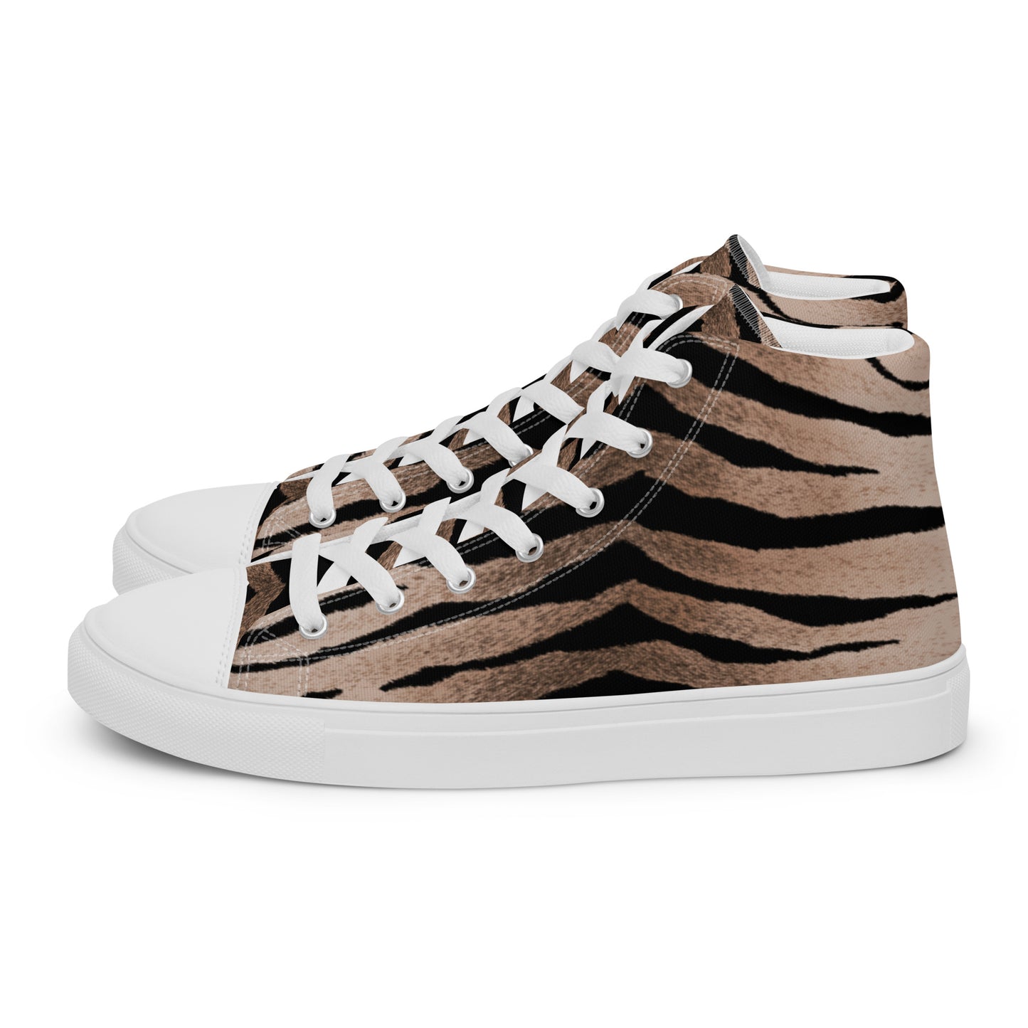 Women High Top Canvas Sneaker Shoe In Tiger Design