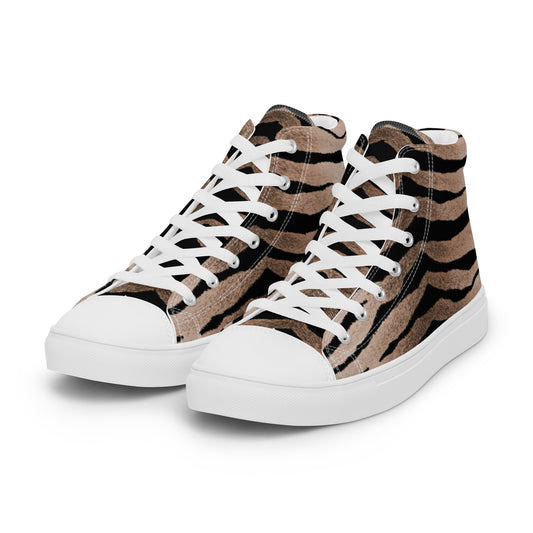 Women High Top Canvas Sneaker Shoe In Tiger Design