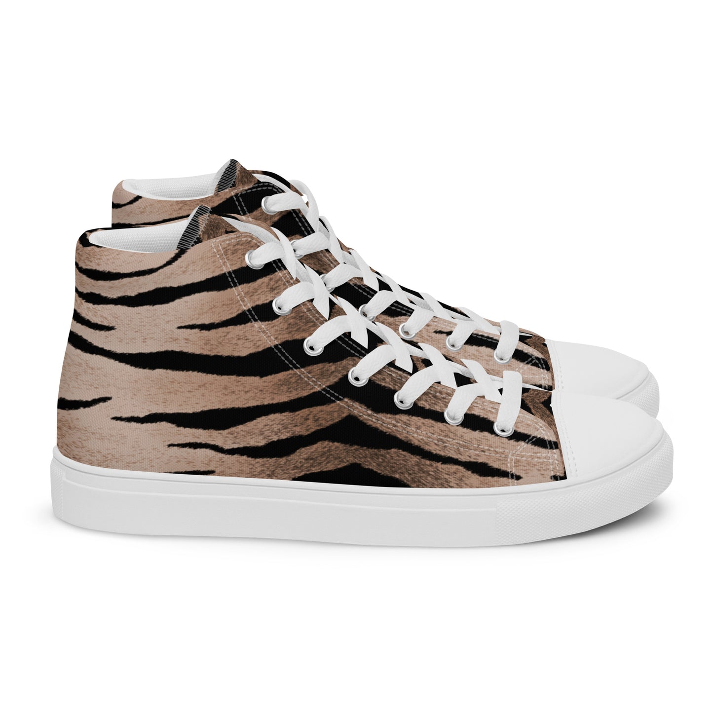 Women High Top Canvas Sneaker Shoe In Tiger Design