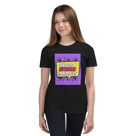 Kids Youth T-Shirt in Theres is Superhero in all of us
