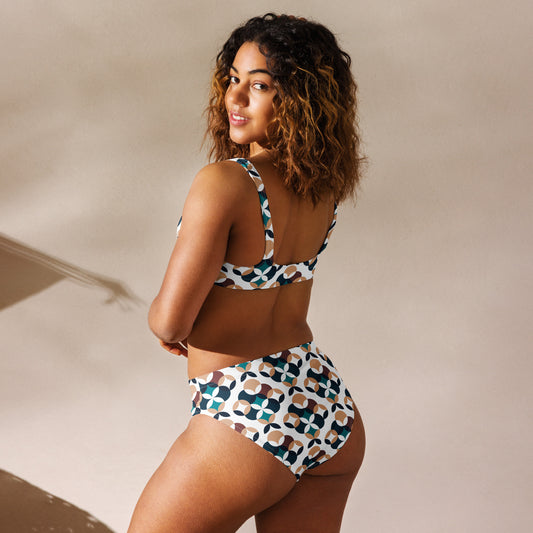 Recycled high-waisted bikini in LV