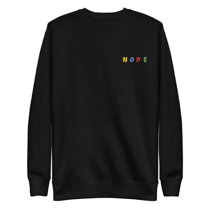 Unisex Premium Sweatshirt In Nope Embroidery