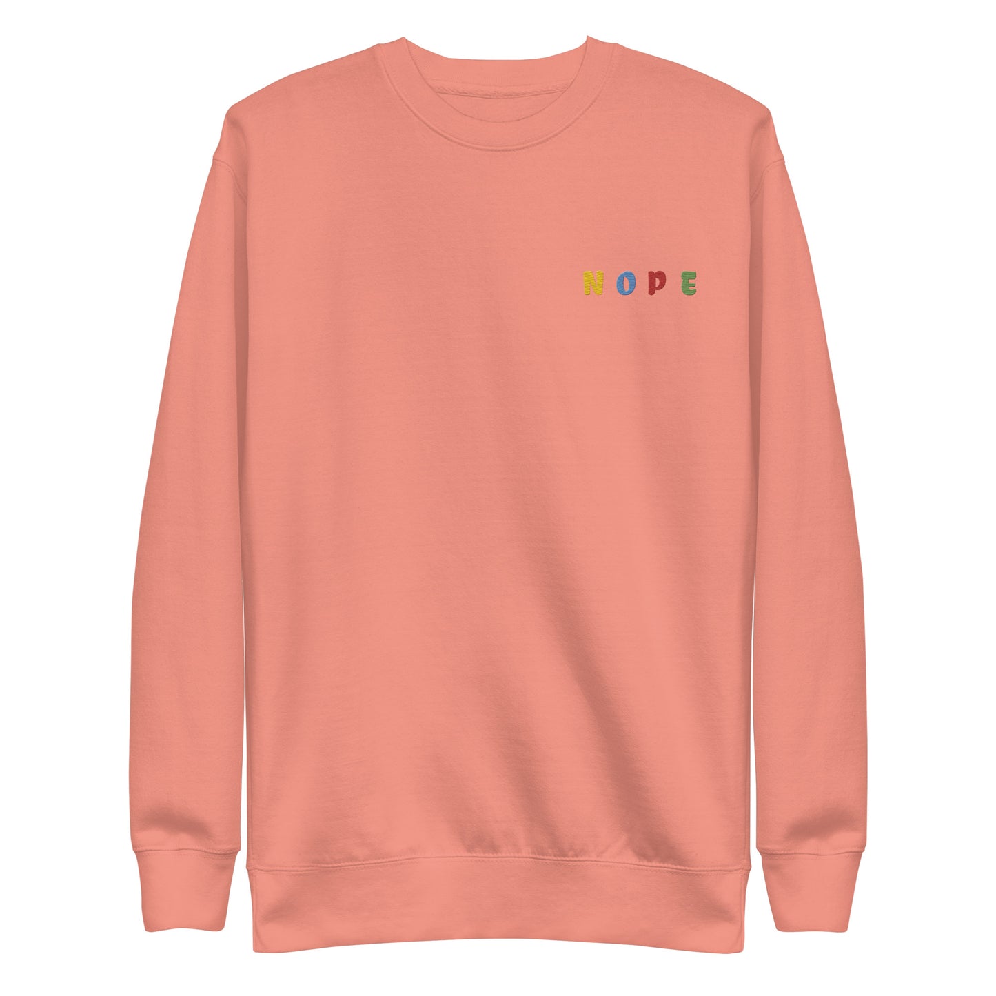 Unisex Premium Sweatshirt In Nope Embroidery