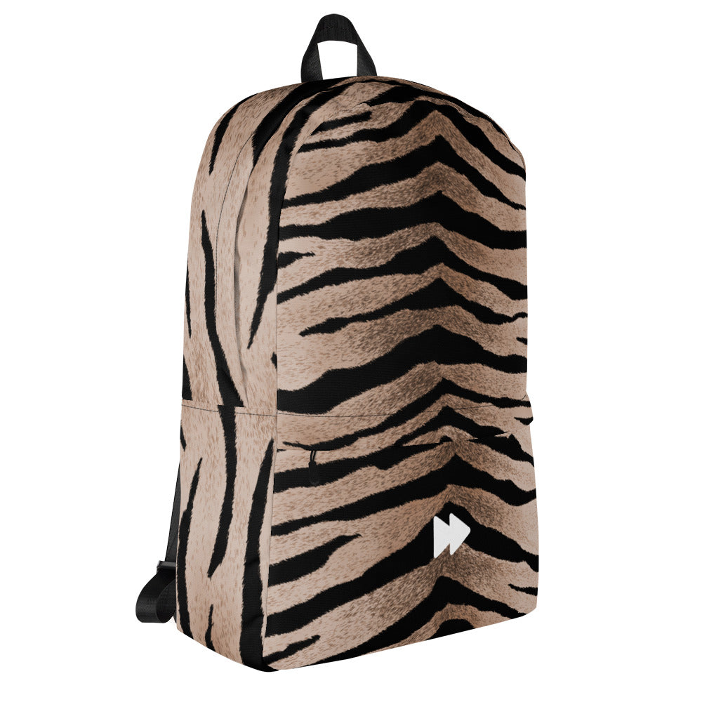 Backpack With Outside Pocket in Tiger