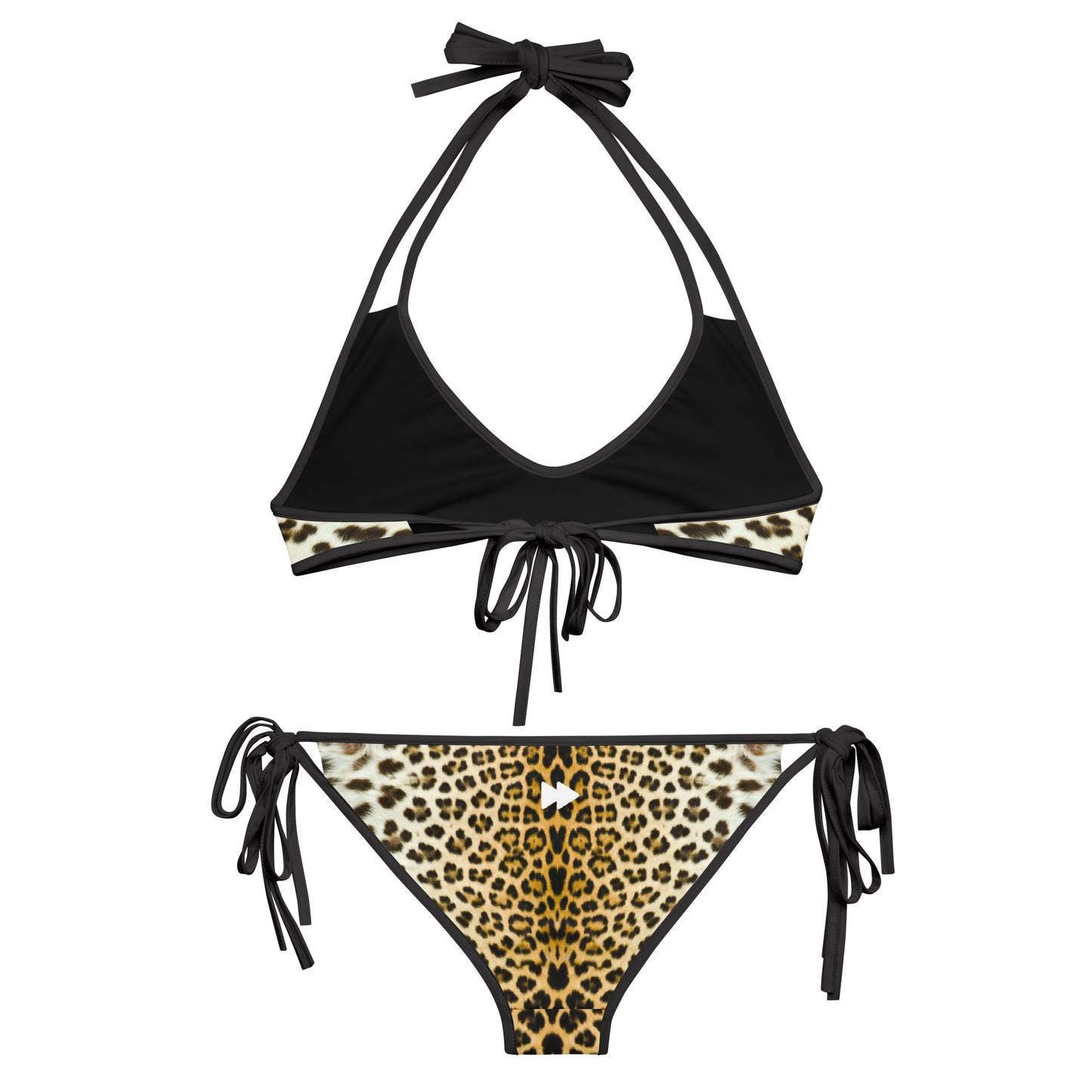 Women Swimwear Reversible Bikini Set in Leopard