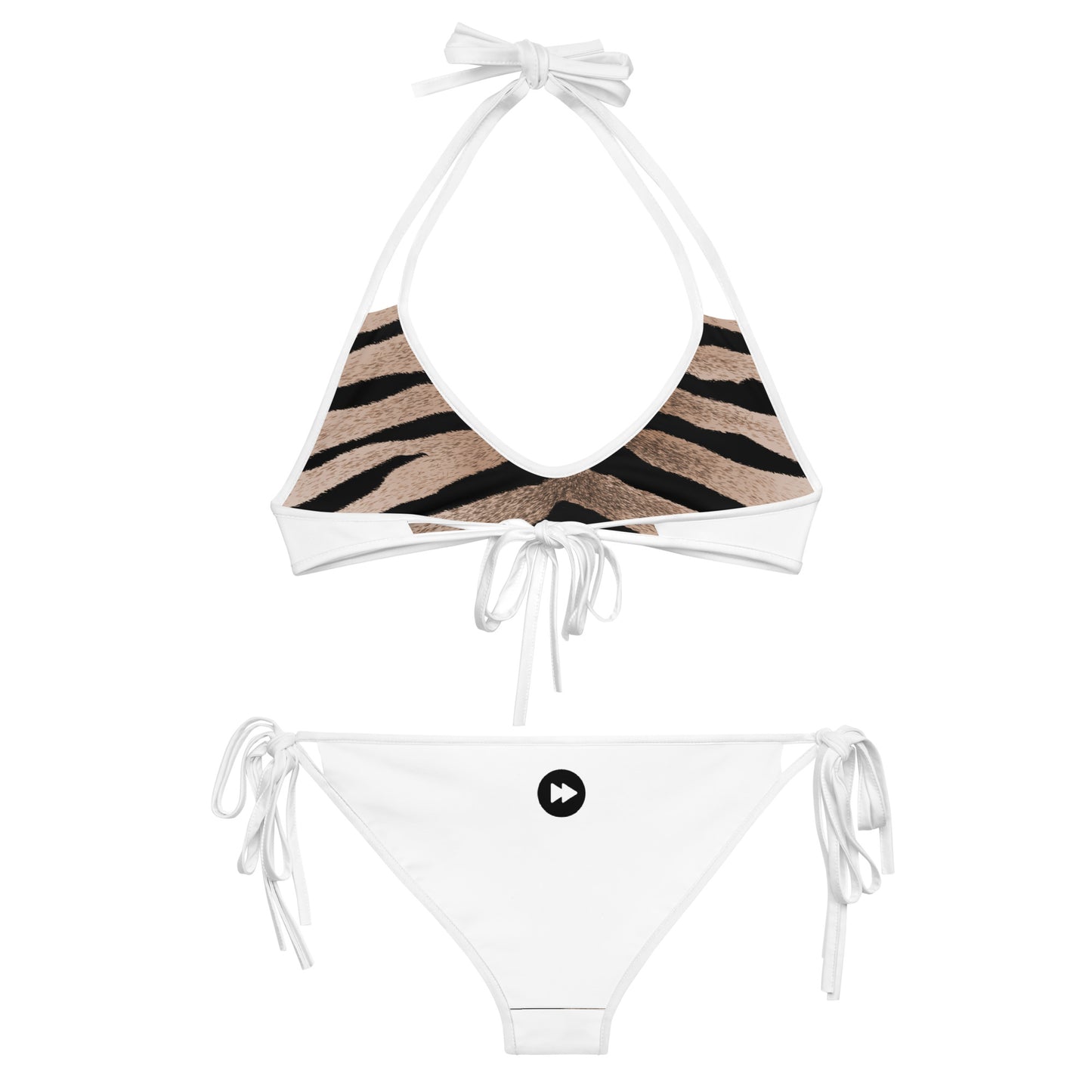 Women Swimwear Reversible Bikini Set In Tiger
