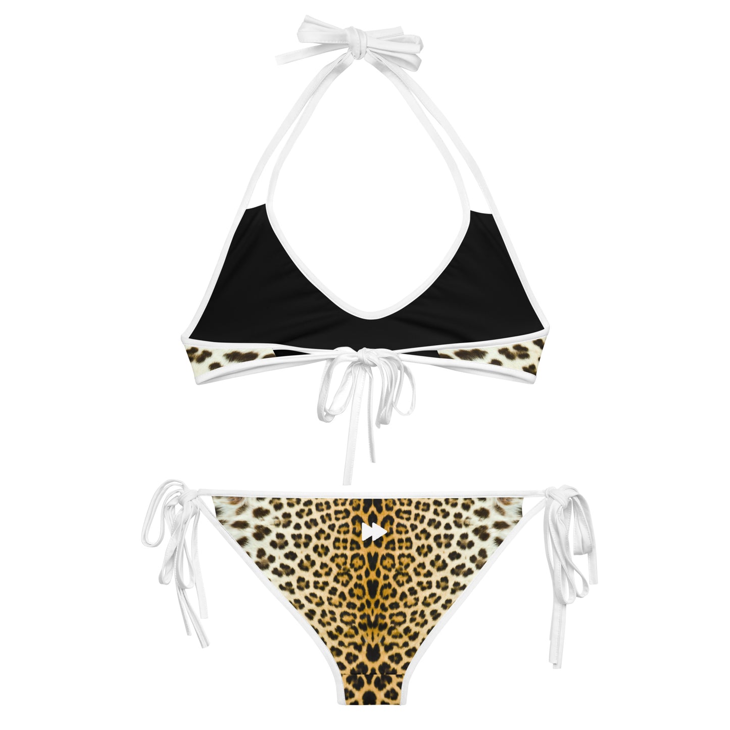 Women Swimwear Reversible Bikini Set in Leopard