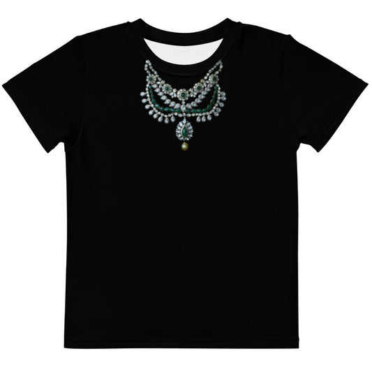 Kids  t-shirt Tee Set with Necklace in Black Design