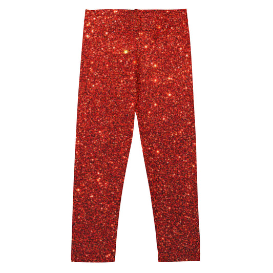 Holiday Kid's Leggings in Red Sparkle