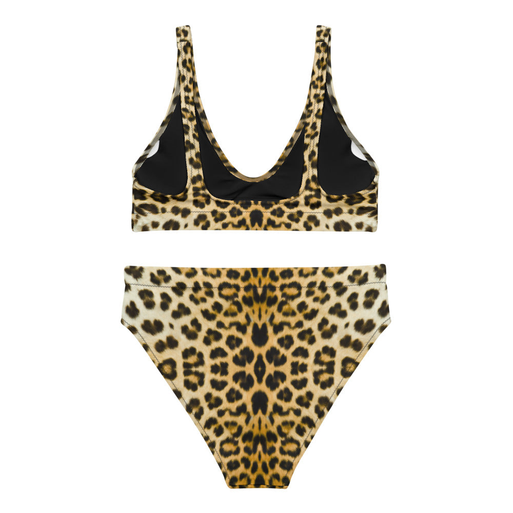 Women Swimwear Eco Recycled High-Rise Bikini Set Swim Set in Leopard