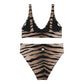 Women Swimwear Eco Recycled High-Rise Bikini Set In Tiger