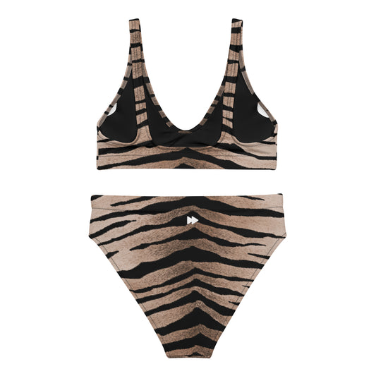 Women Swimwear Eco Recycled High-Rise Bikini Set In Tiger