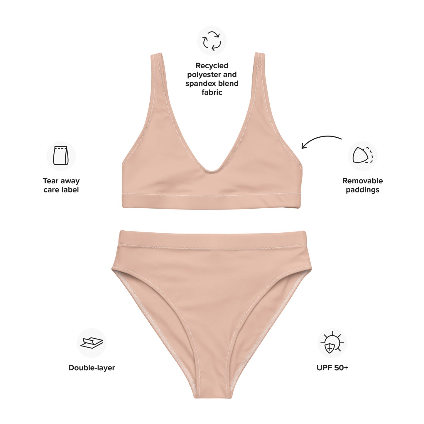 Women Swimwear Eco Recycled High-Rise Bikini Bottom In Perfect Neutral