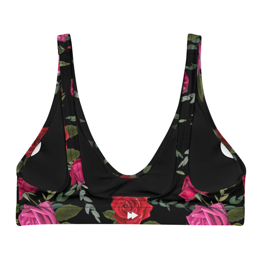 Recycled Eco Women Swimwear Bikini Top In Floral
