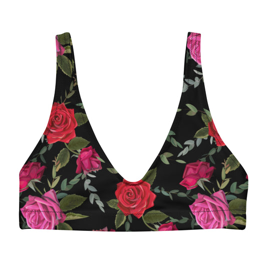 Recycled Eco Women Swimwear Bikini Top In Floral