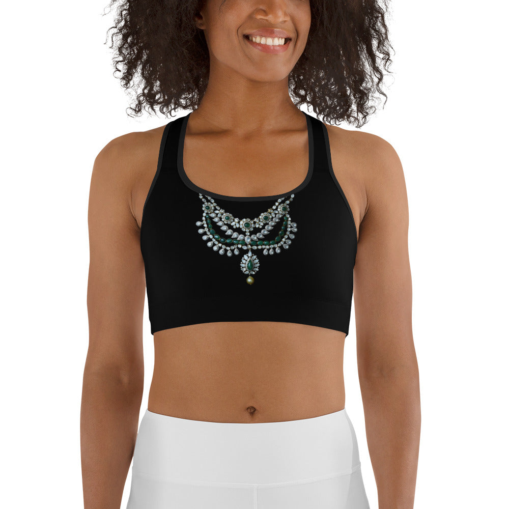 Women Bra top in Black with Necklace