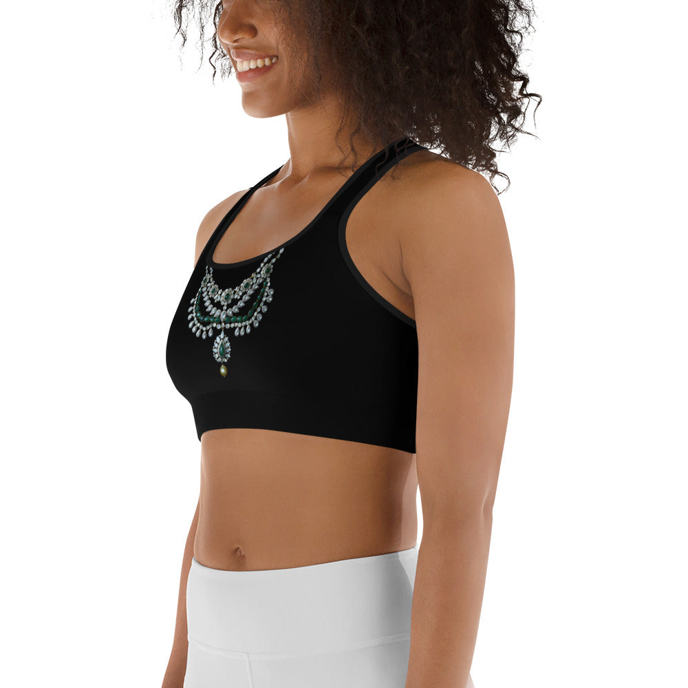 Women Bra top in Black with Necklace