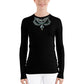 Women's Long sleeve Swim Top in Black with Necklace