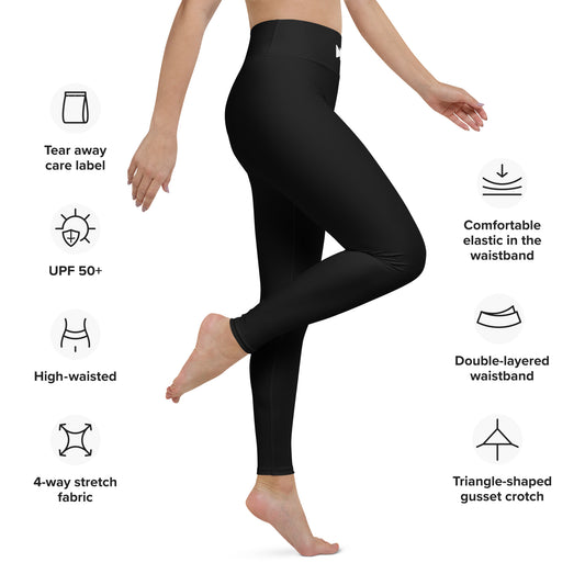 Women High-rise Yoga Leggings In Black Design