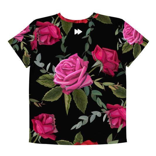 Youth t-shirt Tee Set in Floral with Necklace Design
