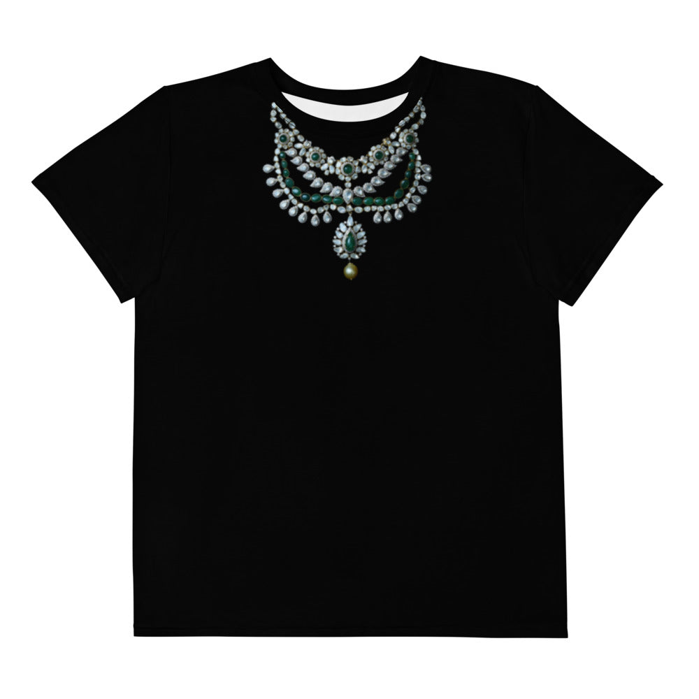 Youth  t-shirt with Necklace in Black Design