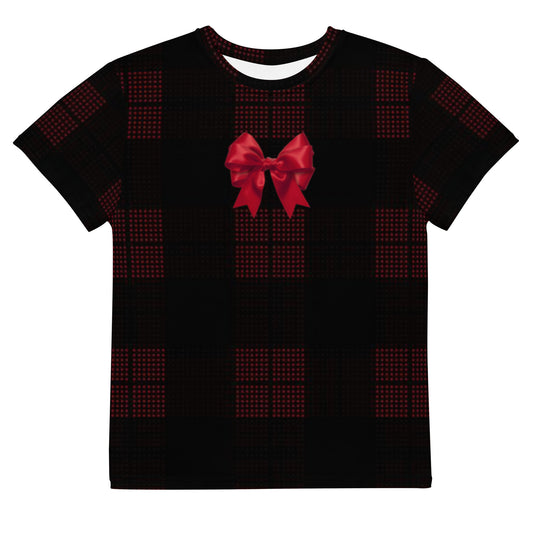 Holiday Youth Tee Set in Plaid/Bow