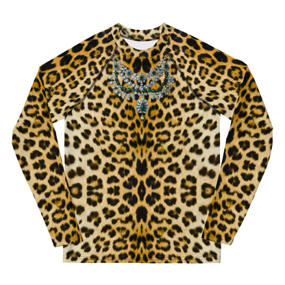 Kids Long Sleeve Top Set in Leopard with Necklace  Design