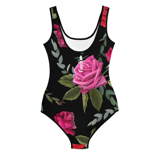Youth Swimsuit in Floral with Necklace Design