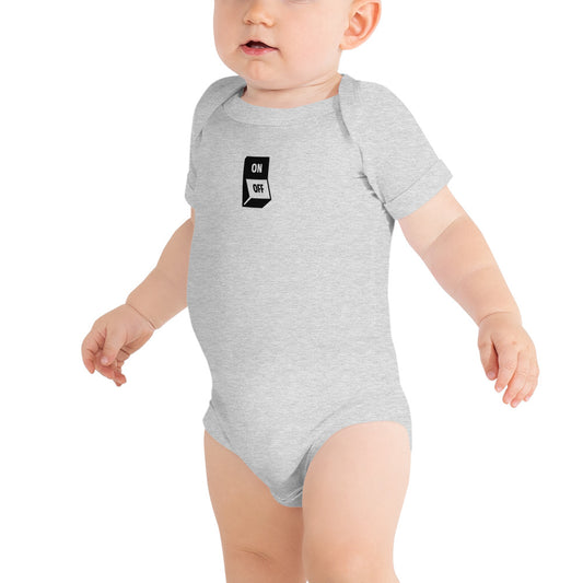 Baby T-shirt Romper Onesie in ON/OFF