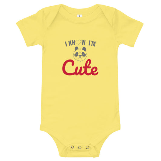 Baby T-shirt  Bodysuit I Know I'm Cute