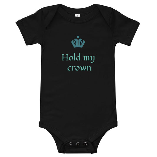 Baby T-shirt Bodysuit in Hold My Crown - fussforward
